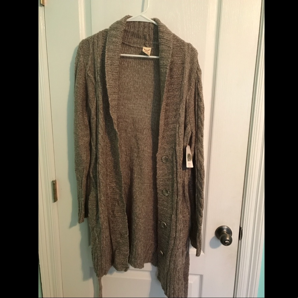 Tan brown sweater cardigan